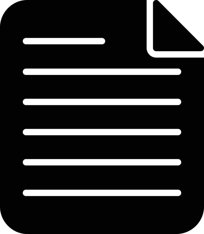 File Glyph Icon vector