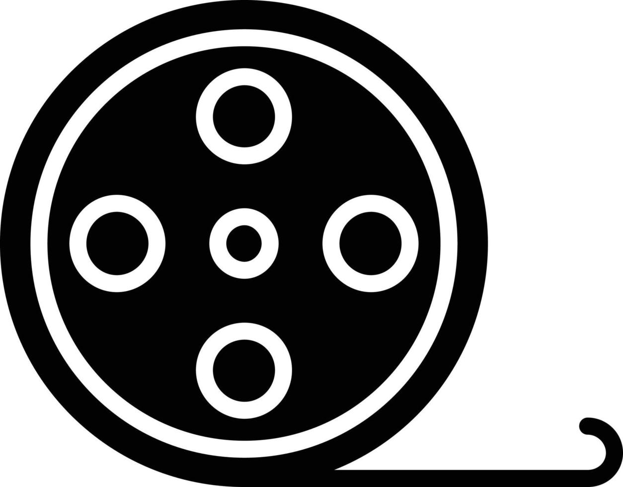 Film Reel Glyph Icon vector