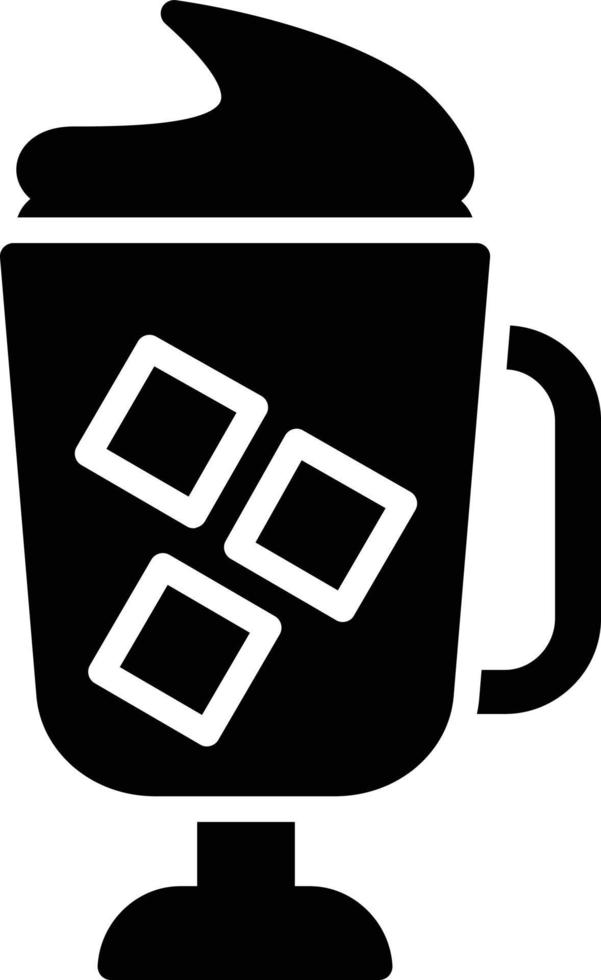 Ice Coffe Glyph Icon vector