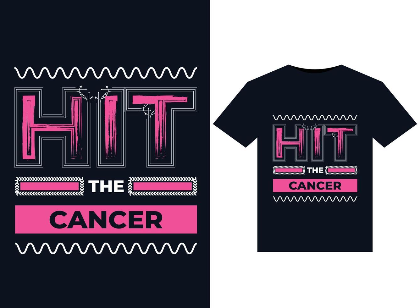 golpear el gráfico de diseño de camiseta de cáncer vector