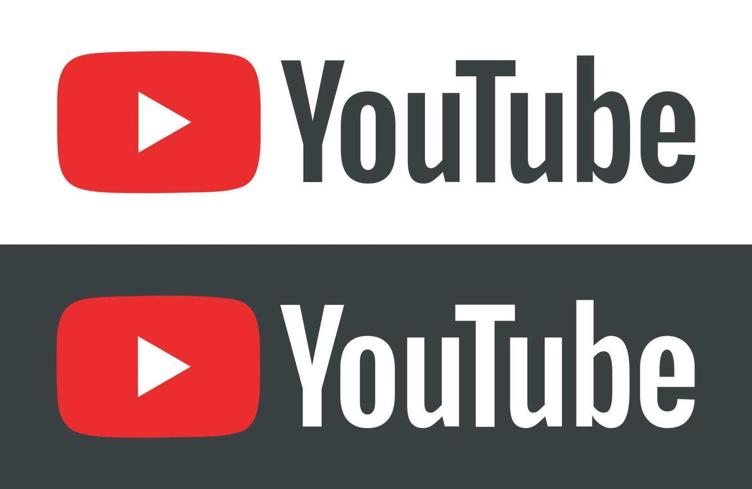 ilustración vectorial del icono del logotipo de youtube. logotipo blanco y negro. vector