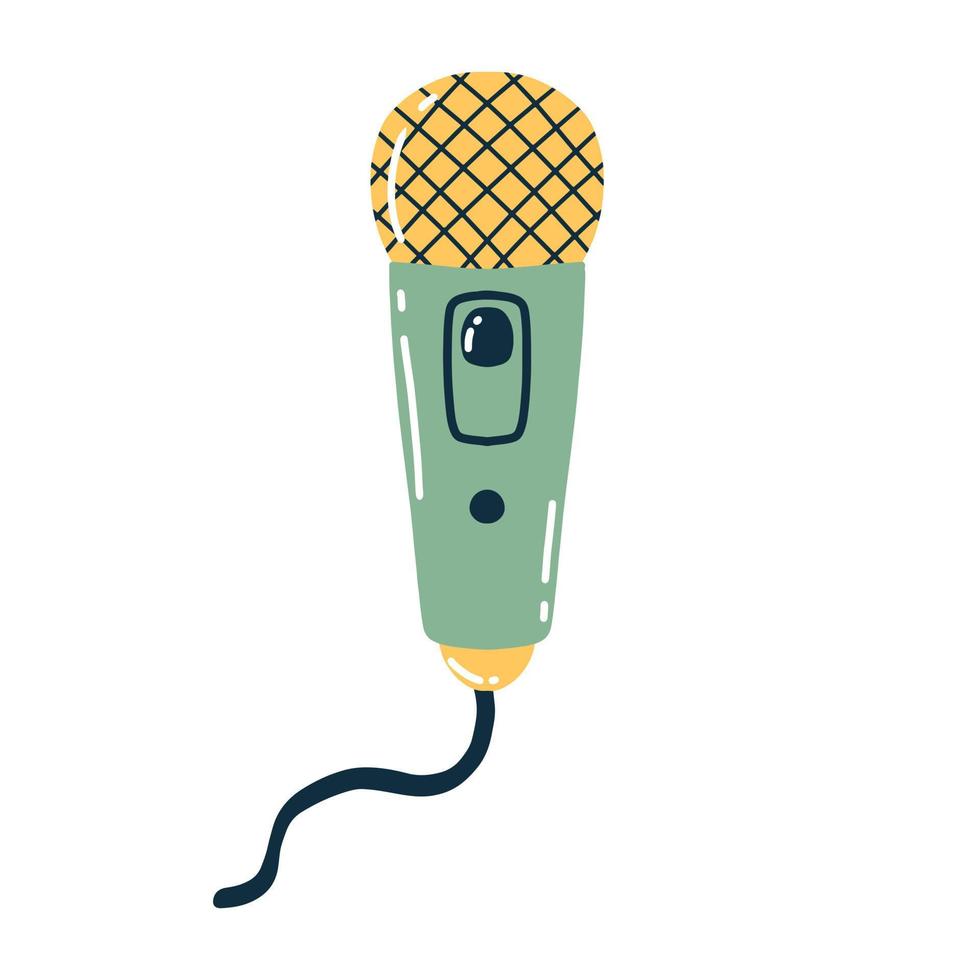 micrófono. micrófono dibujado a mano. ilustración vectorial. micrófono para podcast. vector