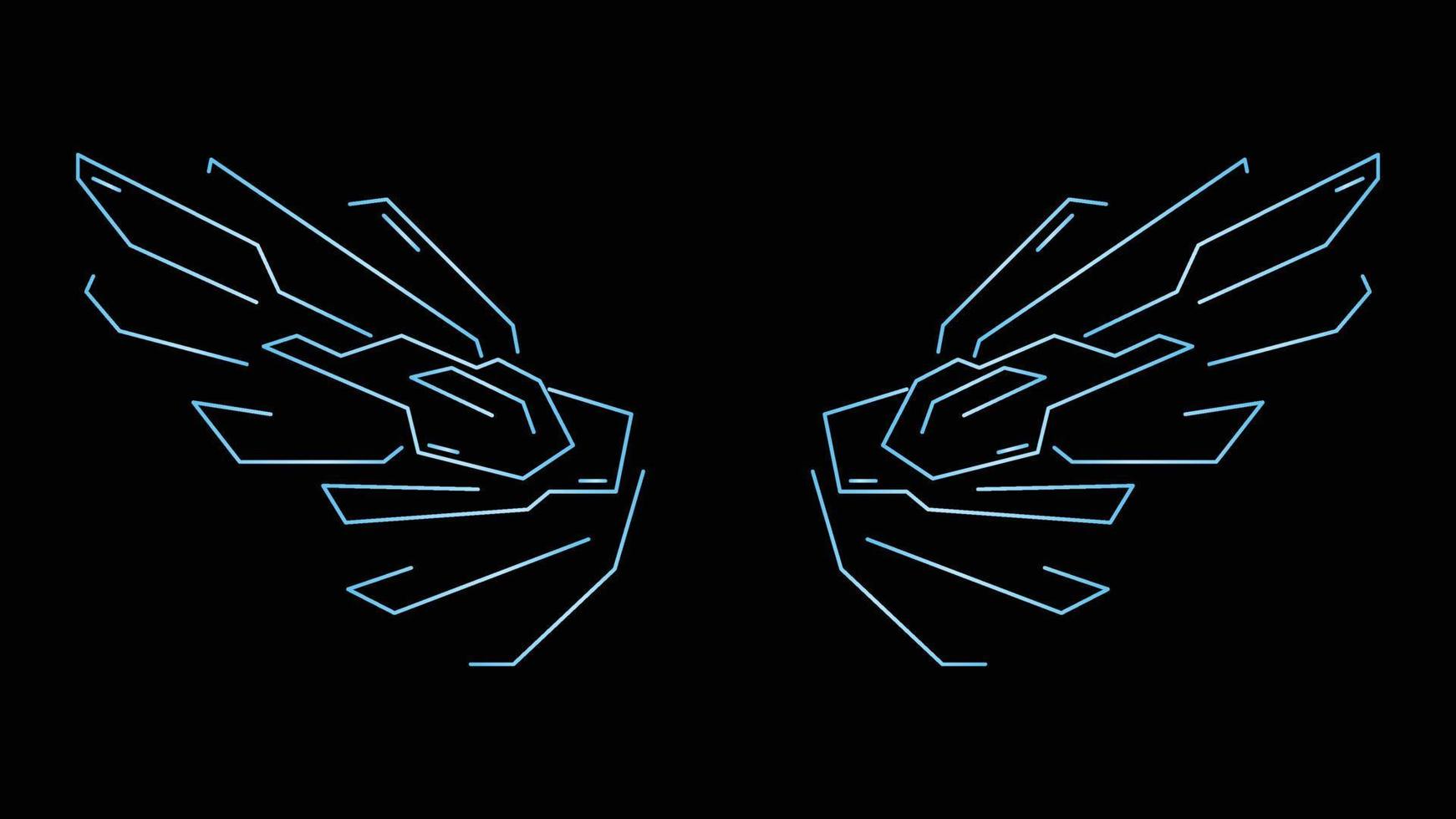 Robotic Wings isolated on black background vector