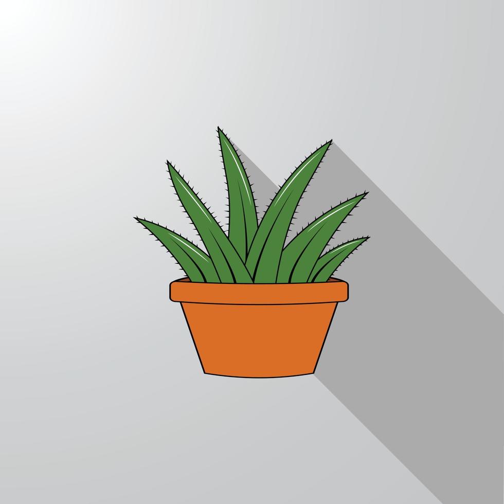 planta de aloe vera realista en maceta de cerámica con iluminación y sombra vector