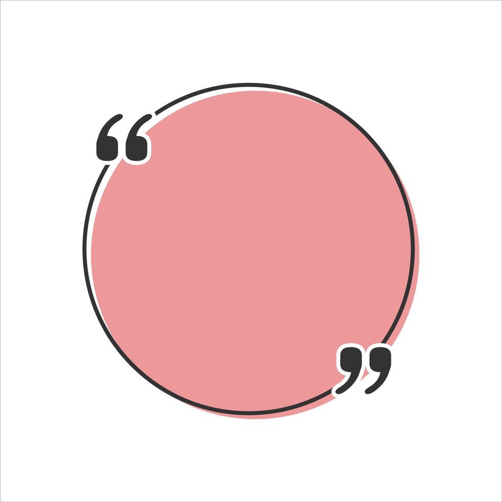cuadro de texto de cita circular rosa vector