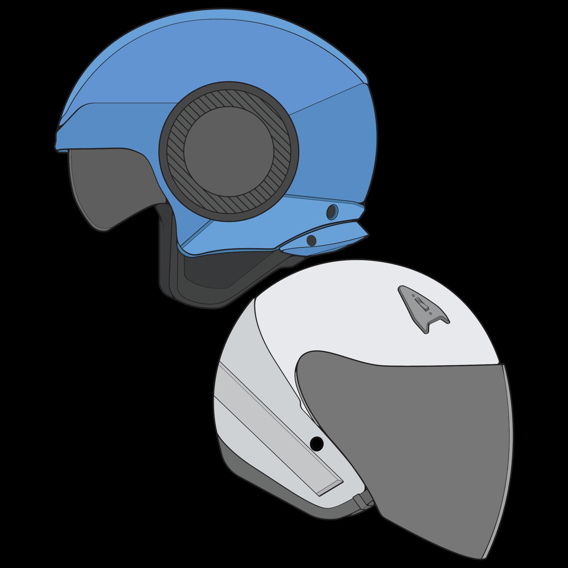 Color Block helmet half face Vector Illustration, Helmet Concept, Line