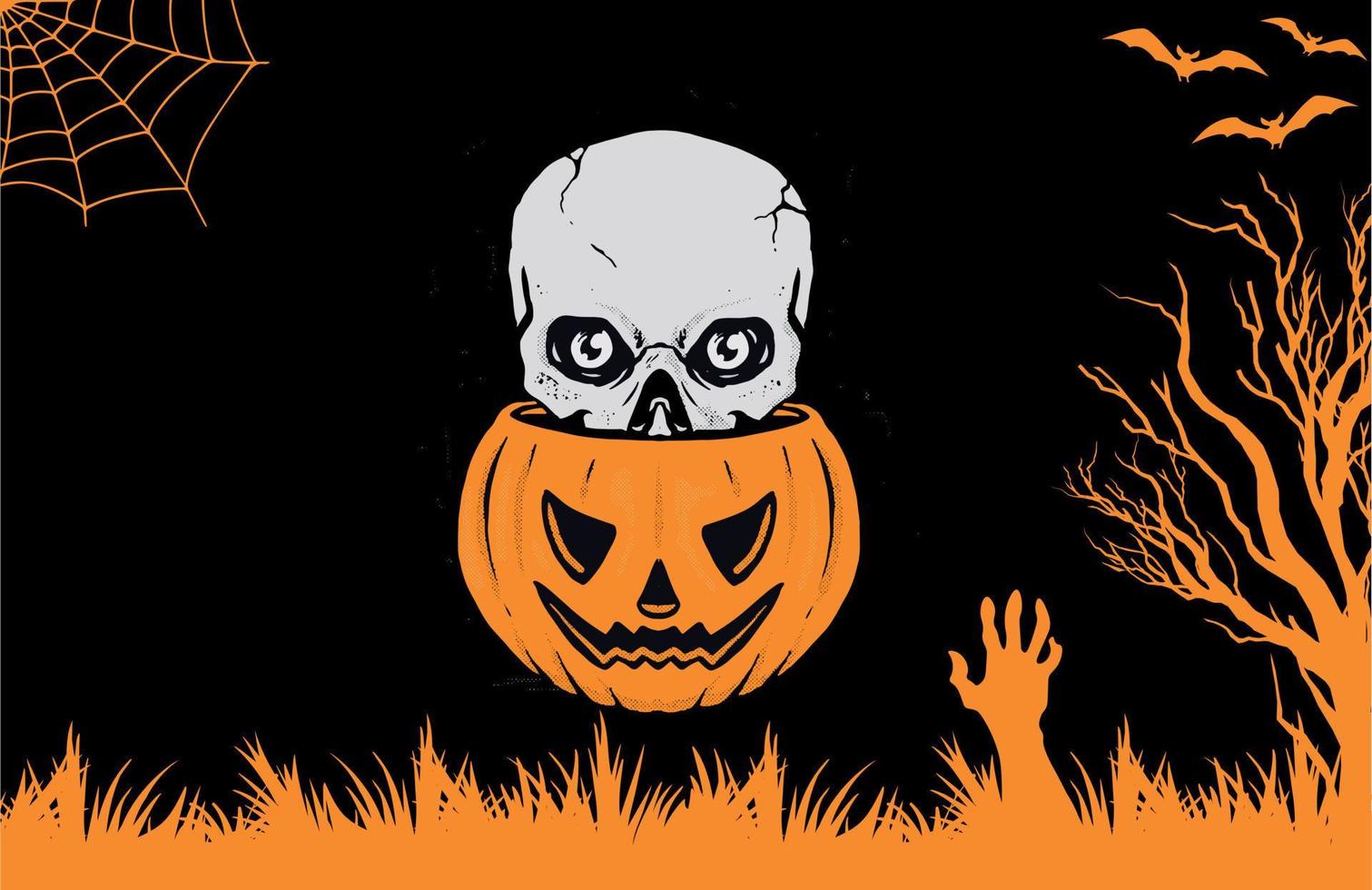 ilustración de vector de calabaza de halloween gratis pro vector