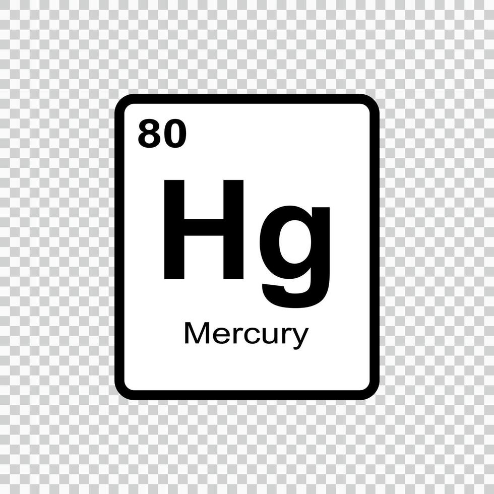 chemical element Mercury . Vector illustration