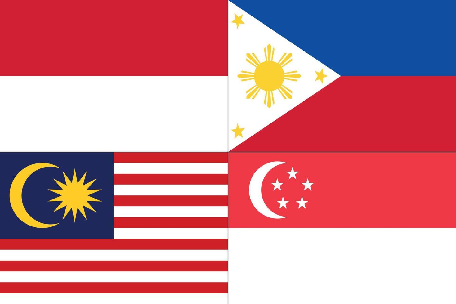 Vector illustration of different countries flags set.