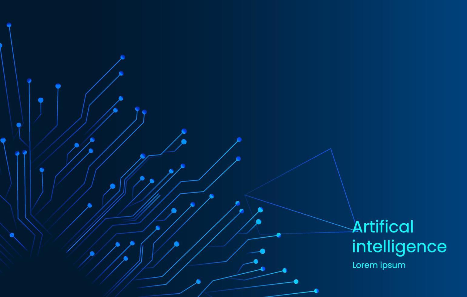 Artificial Intelligence background with electric circuit illustration vector