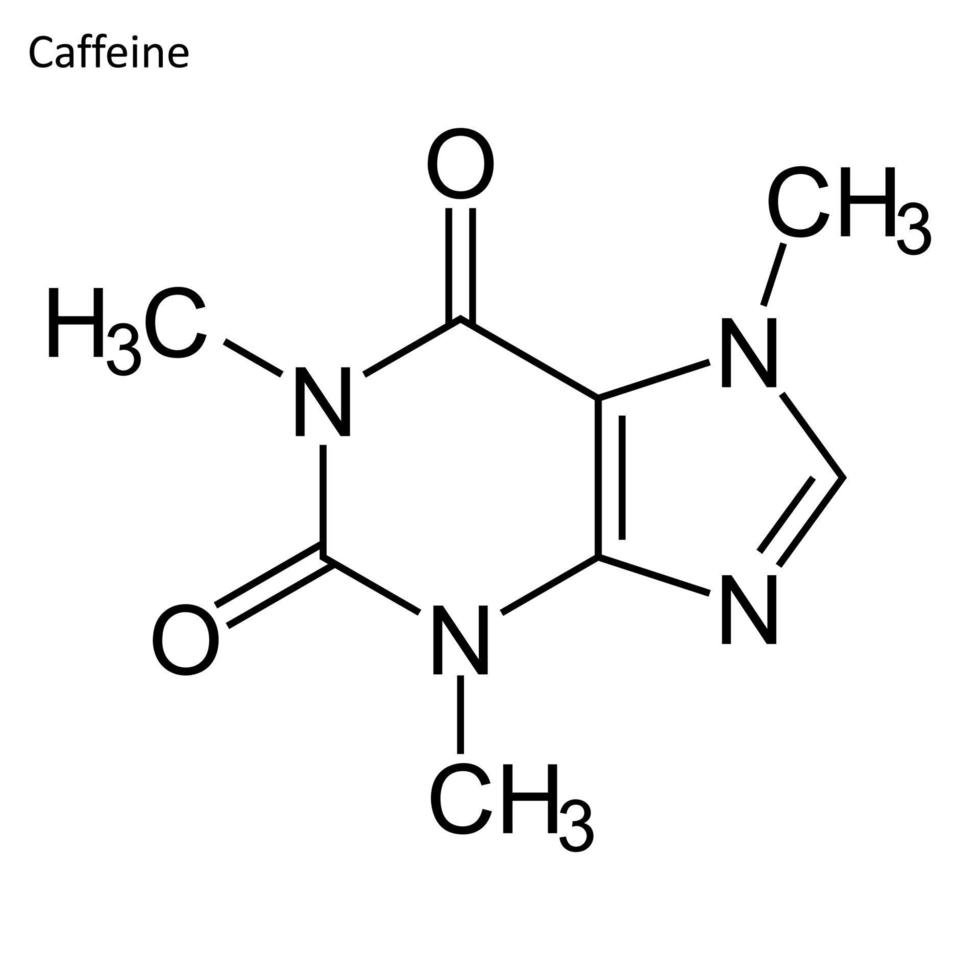 fórmula esquelética de cafeína vector