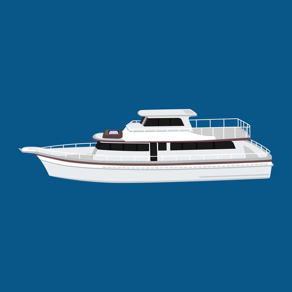 speed boat big size yacht vector