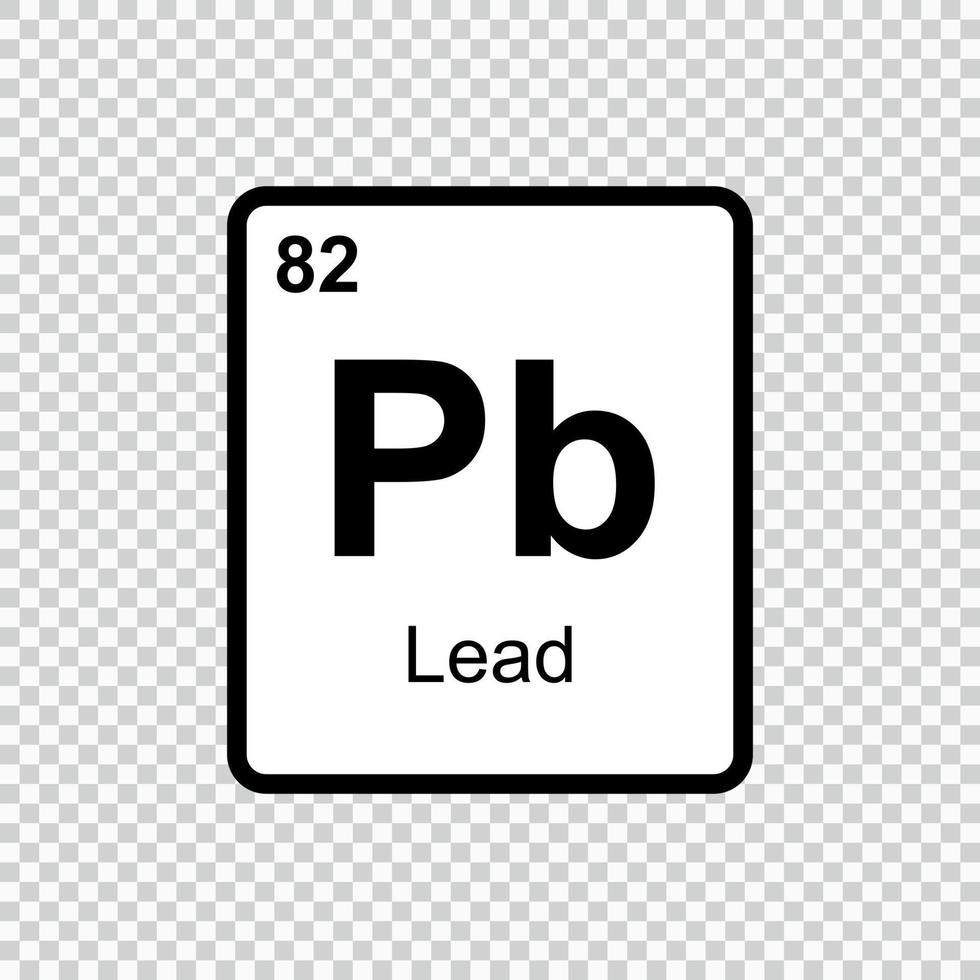 chemical element Lead . Vector illustration