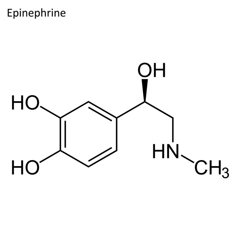 Skeletal formula of Epinephrine vector
