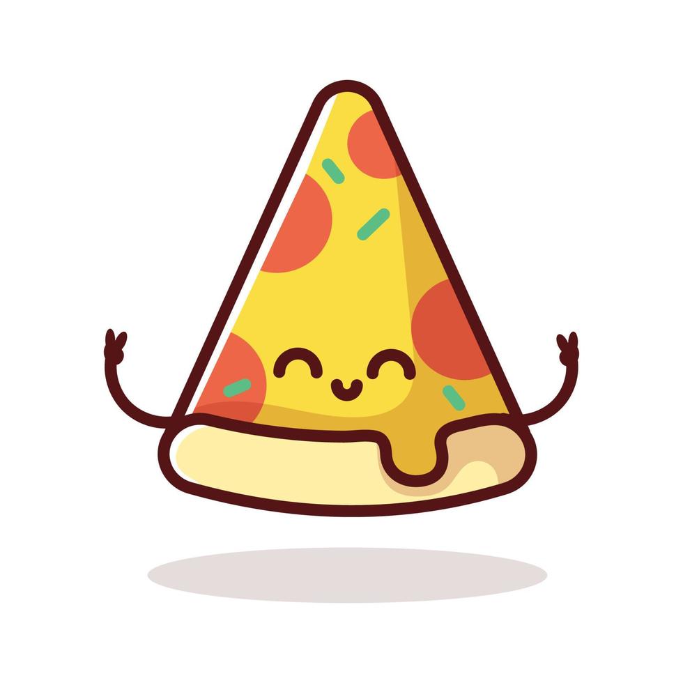 Cartoon pizza slice illustration set. vector