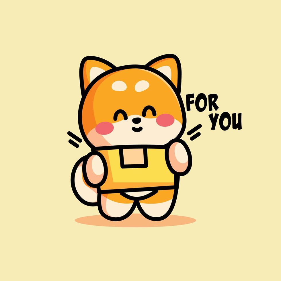 shiba inu is posing cute and adorable vector