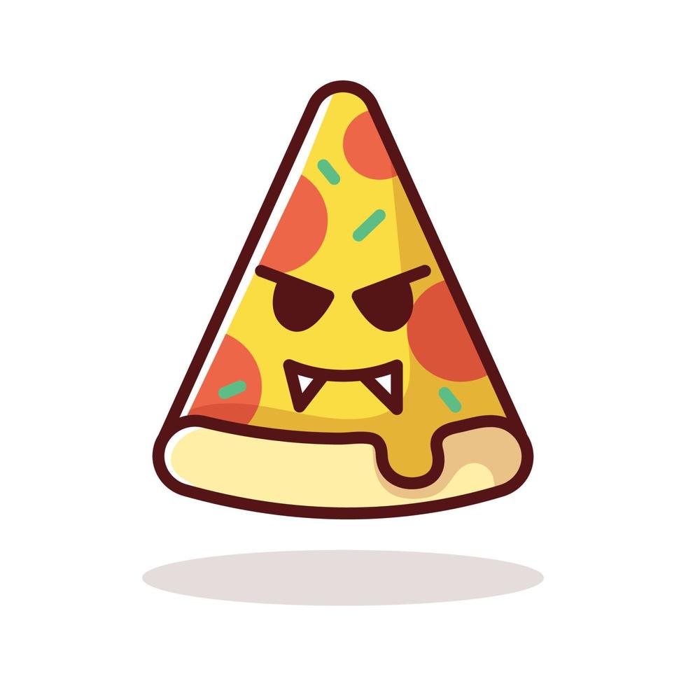 Cartoon pizza slice illustration set. vector