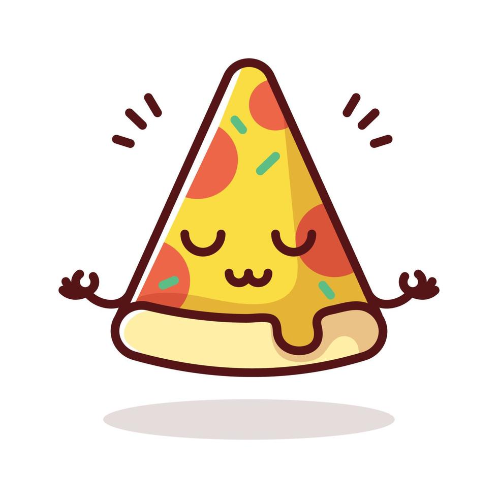Cartoon pizza slice illustration set. vector