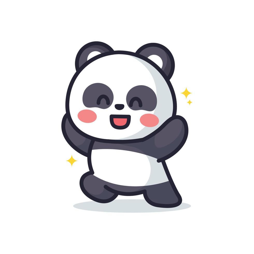 panda is posing cute and adorable vector