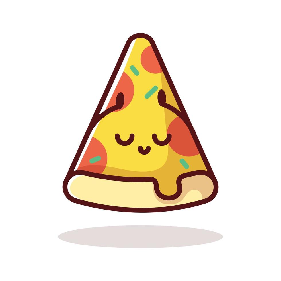 Cartoon pizza slice illustration set. vector