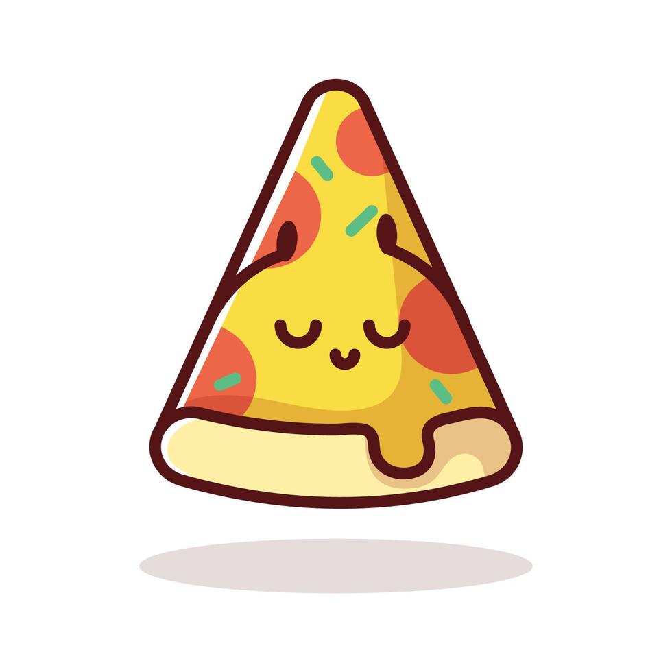 Cartoon pizza slice illustration set. vector