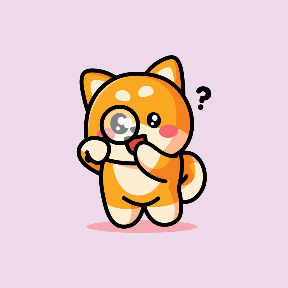 shiba inu is posing cute and adorable vector