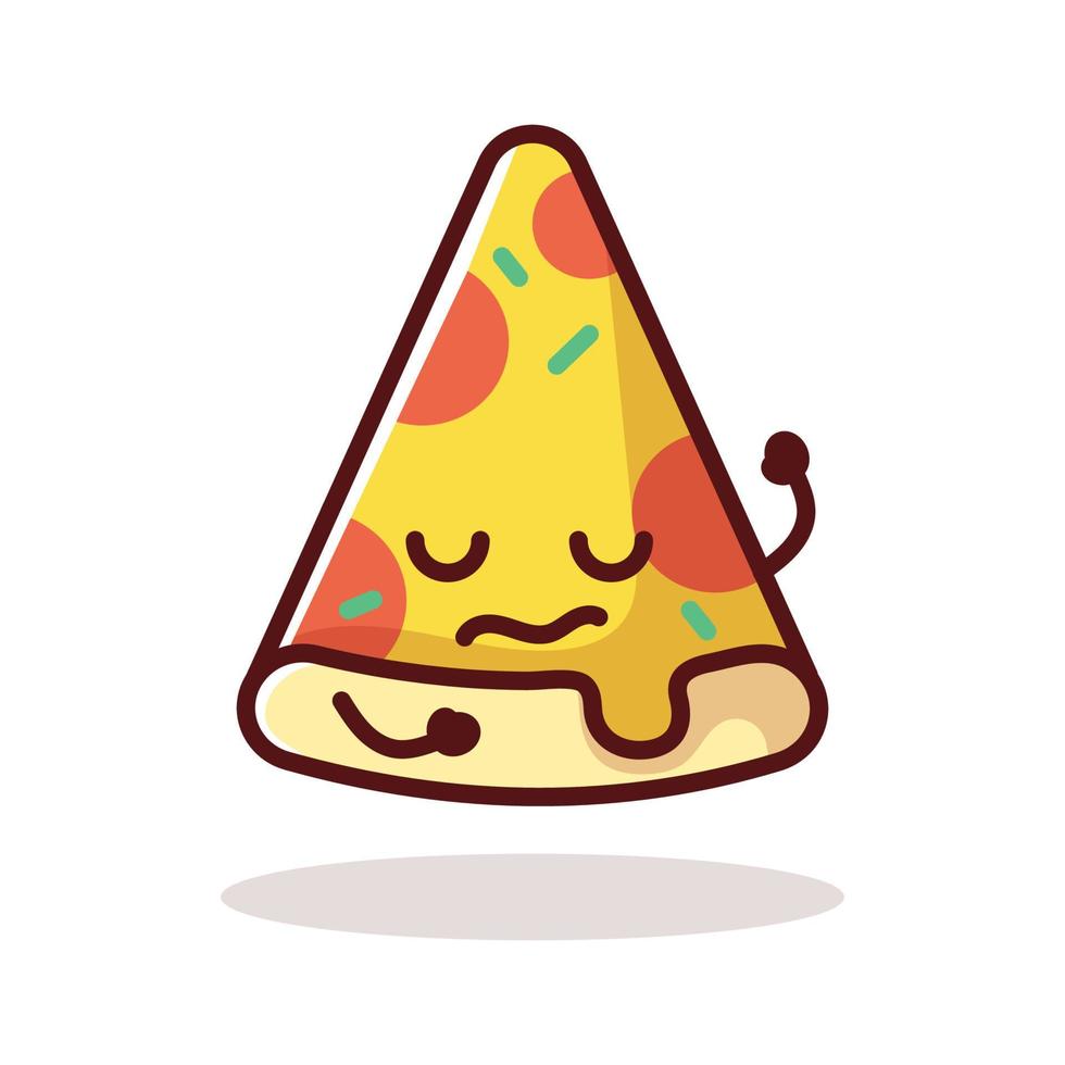 conjunto de ilustración de rebanada de pizza de dibujos animados. vector