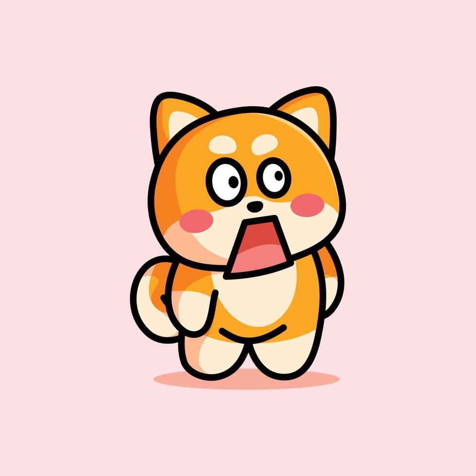 shiba inu is posing cute and adorable vector