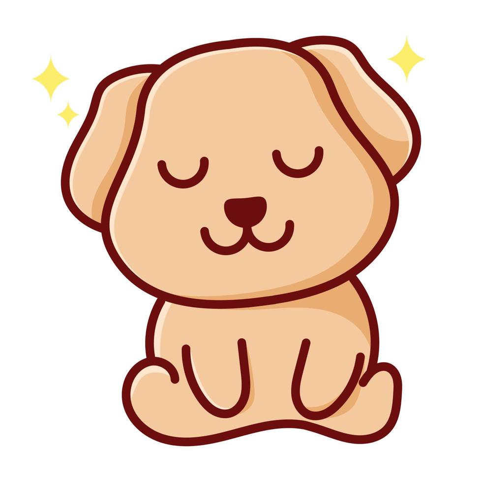 cute dog is daydreaming vector