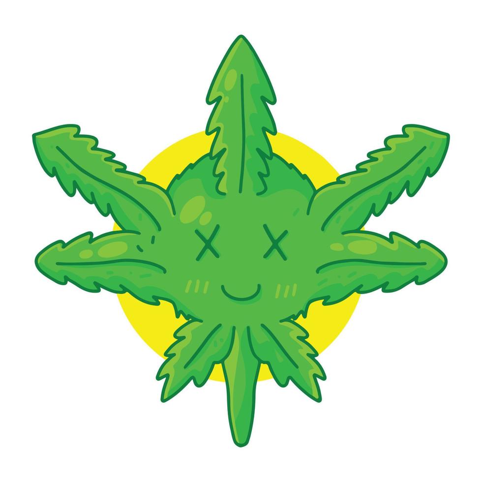 cartoon marijuana drunk vector illustration