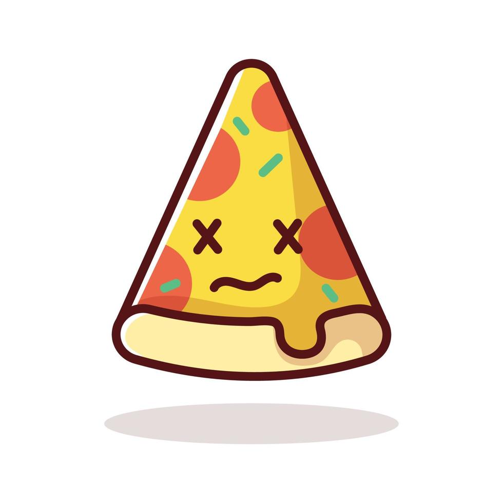 Cartoon pizza slice illustration set. vector