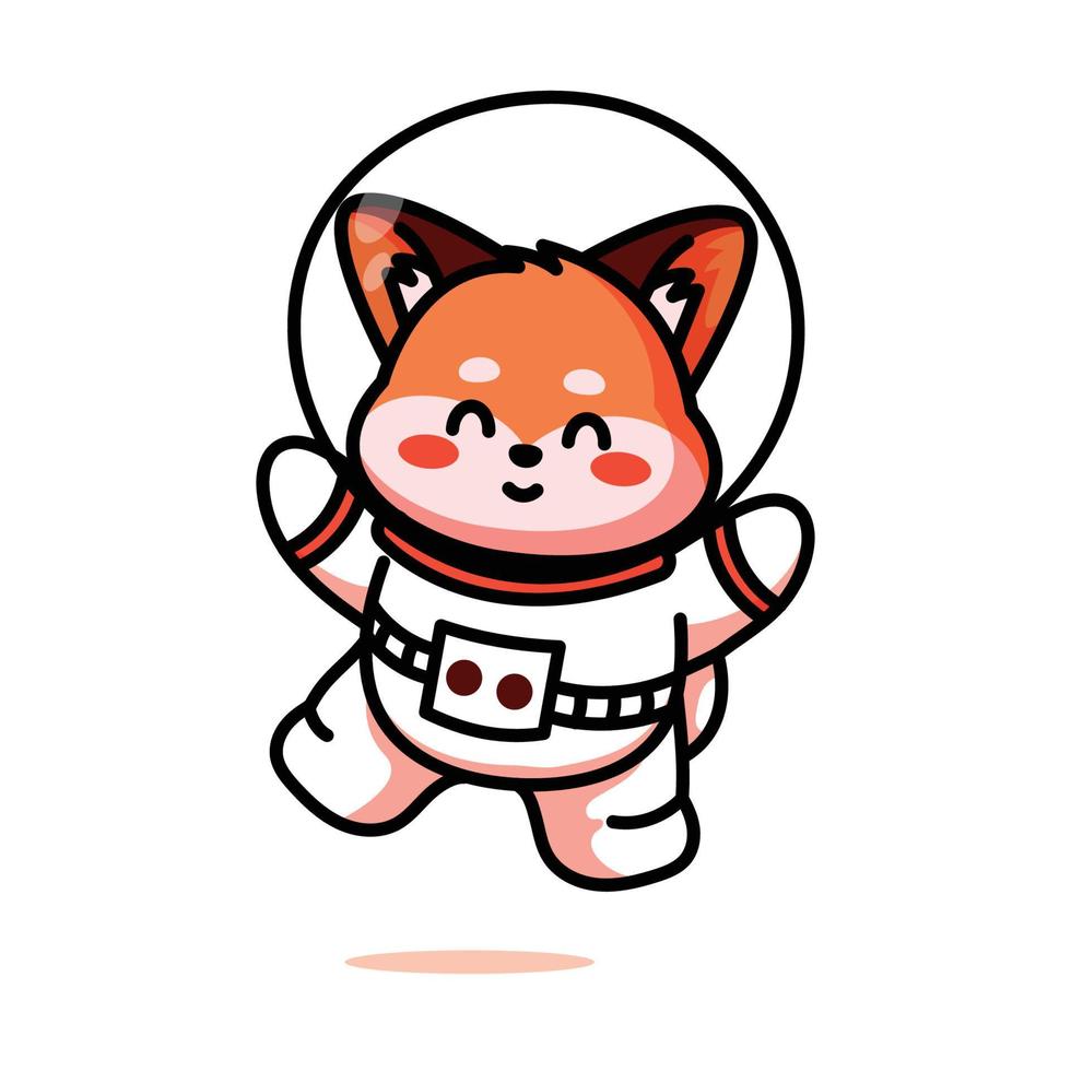 cute fox astronaut vector template