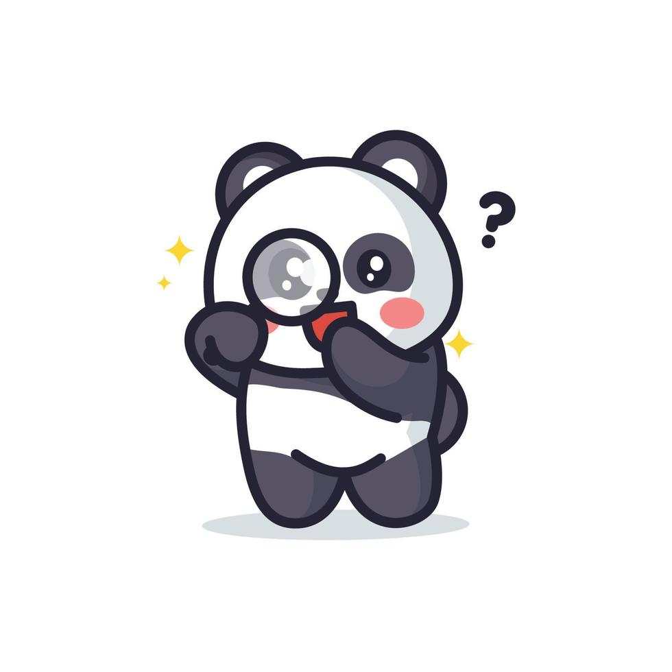 panda is posing cute and adorable vector