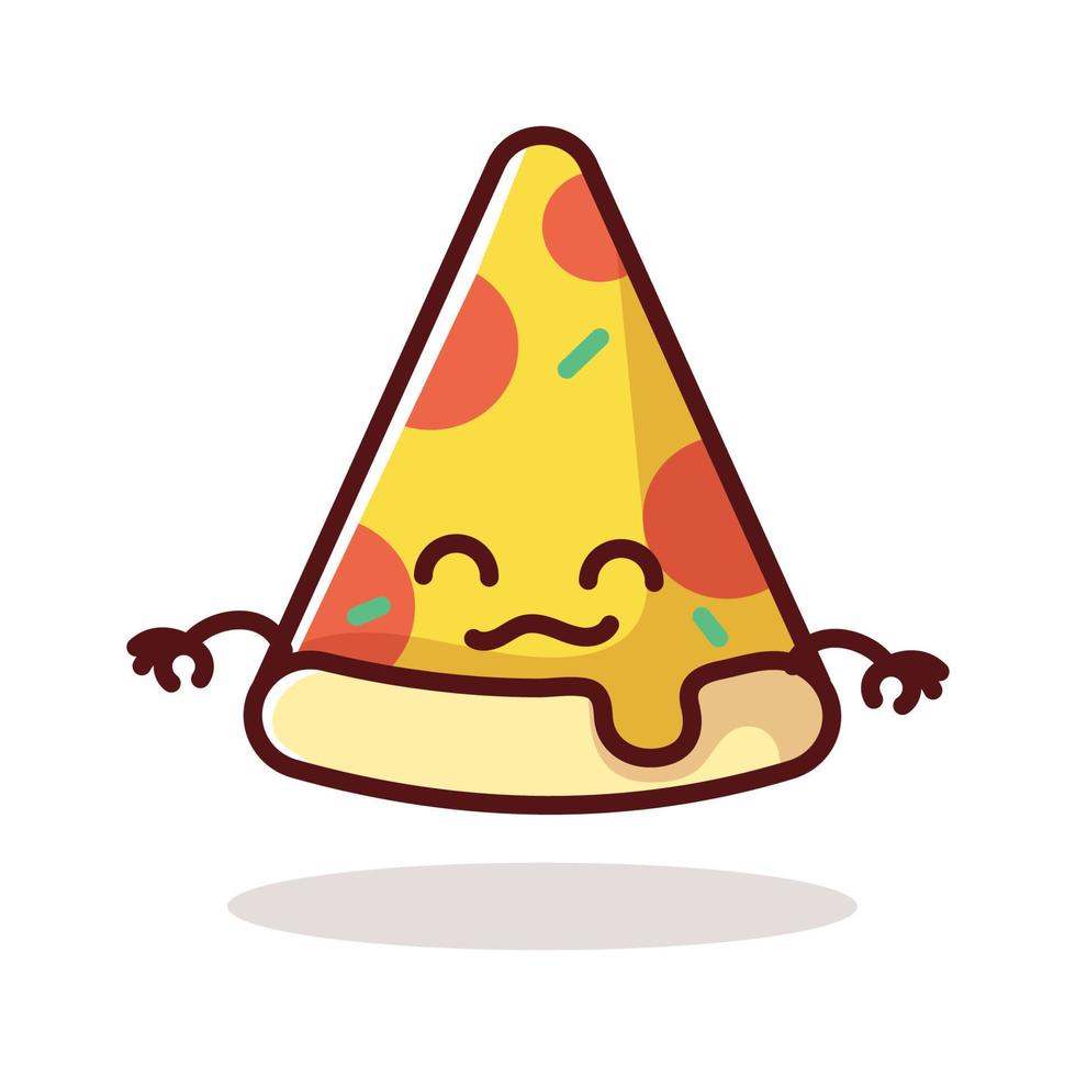 Cartoon pizza slice illustration set. vector