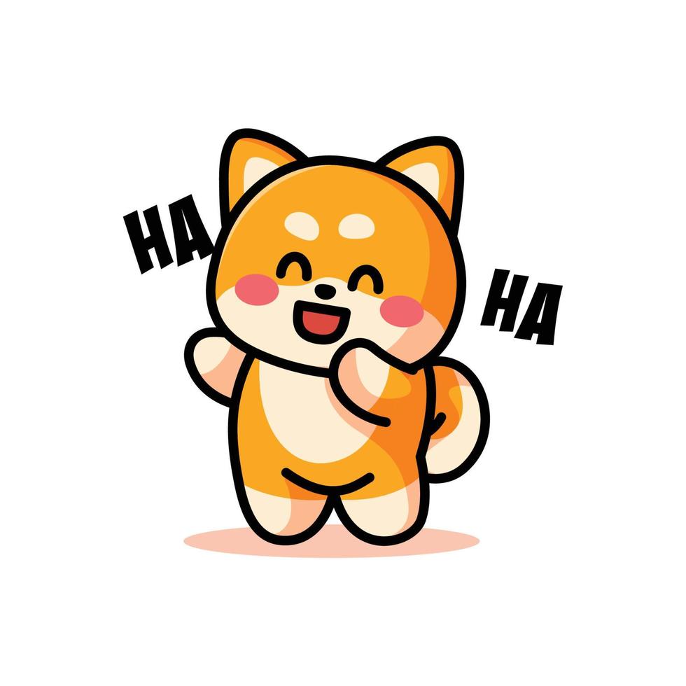 shiba inu is posing cute and adorable vector
