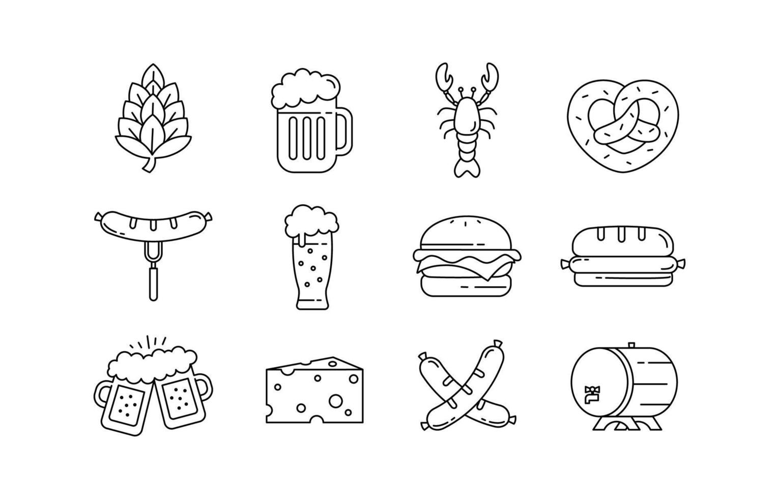 Oktoberfest Food and Beverage Line Icon vector