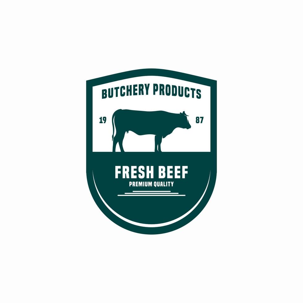 butchery cow logo emblem design template vector