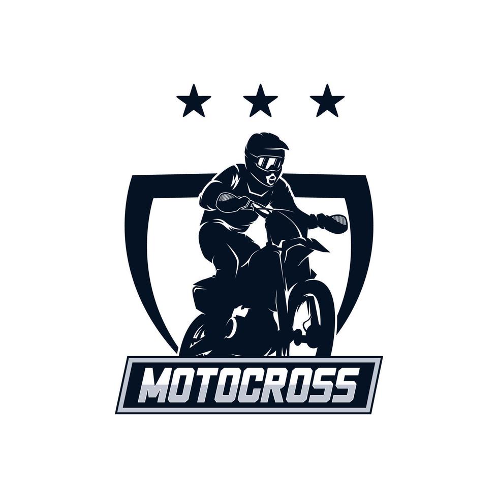 motocross sport logo design template vector