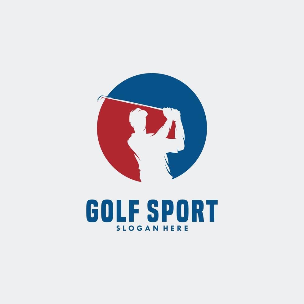 golf sport logo template design vector