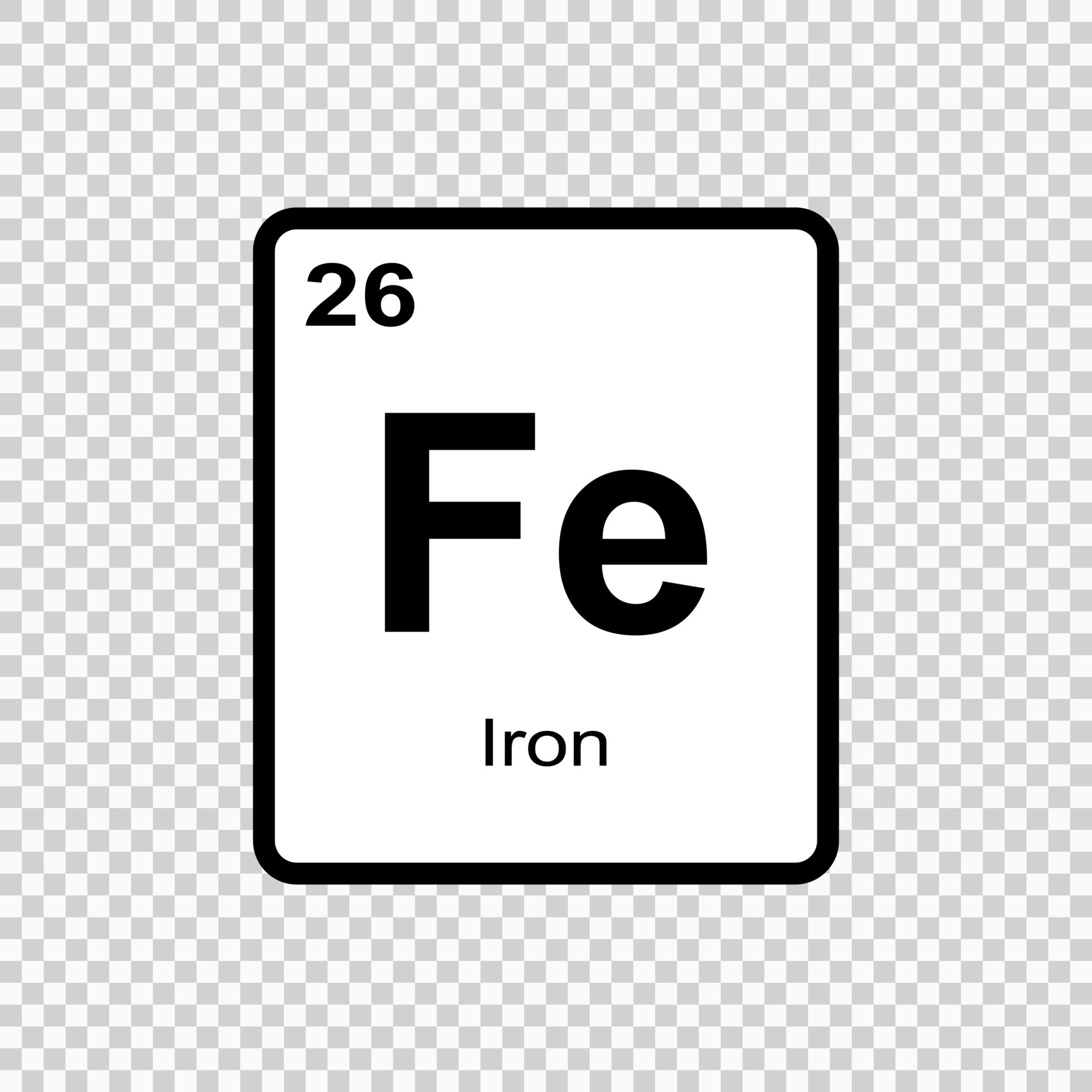 Iron element periodic table chemistry. Iron symbol atomic vector sign Fe  vitamin Stock Vector Image & Art - Alamy