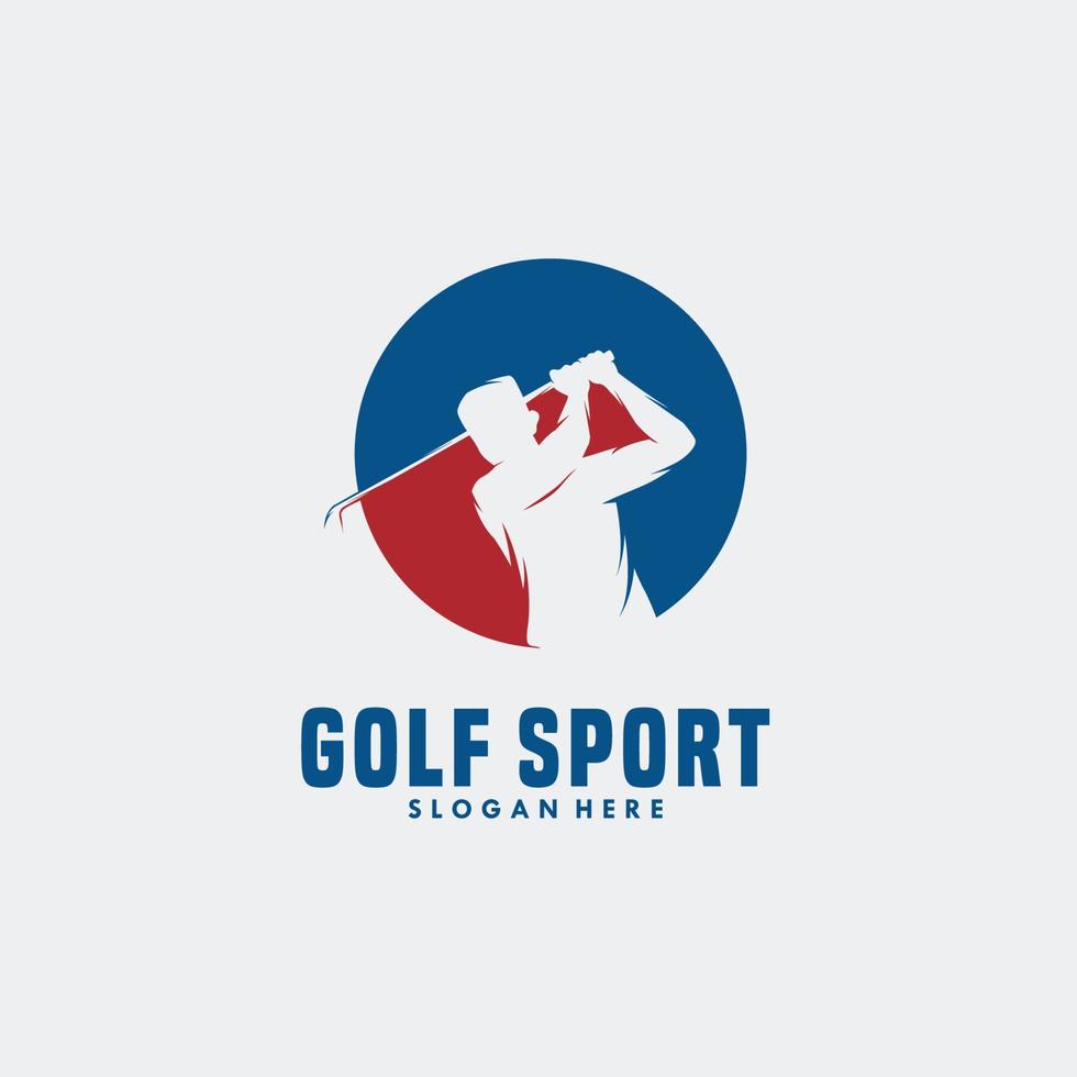 golf sport logo template design vector