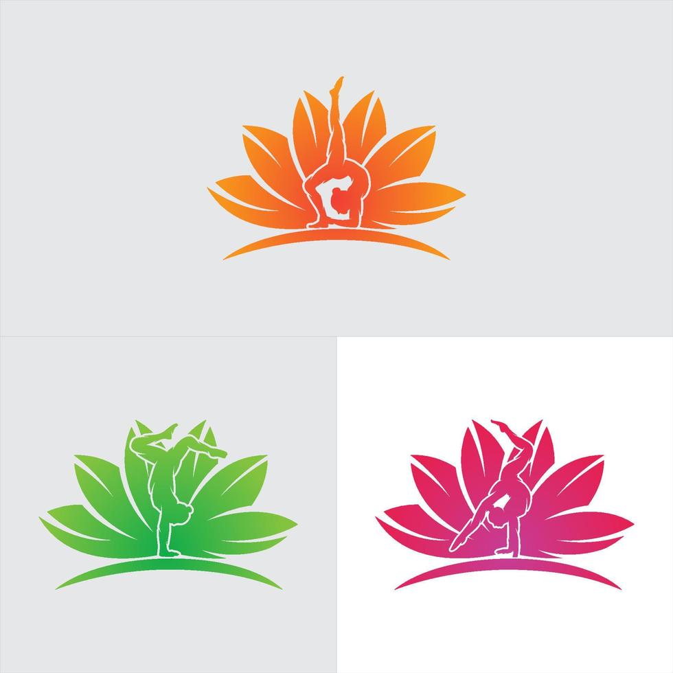 Set of gymnastic logo design vector