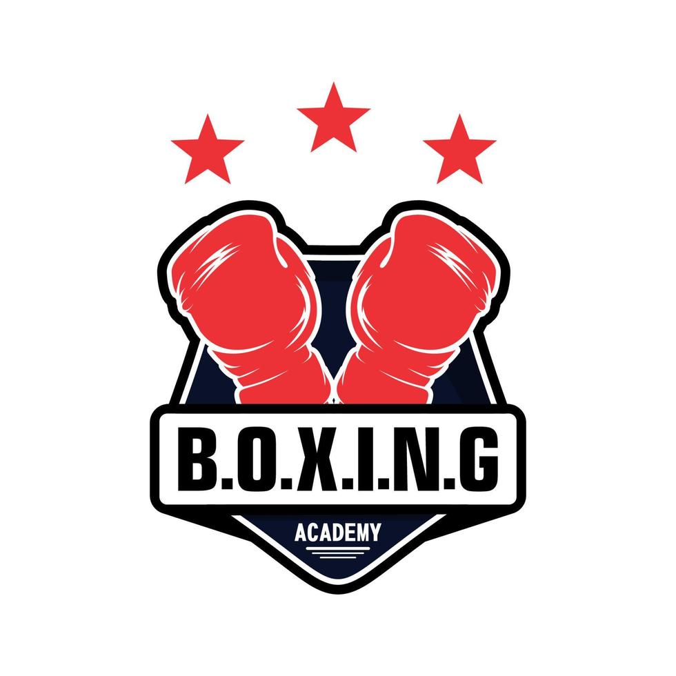 Boxing vintage logo design concept vector