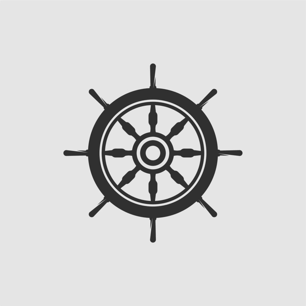 plantilla de logotipo de vector de icono de rueda de barco