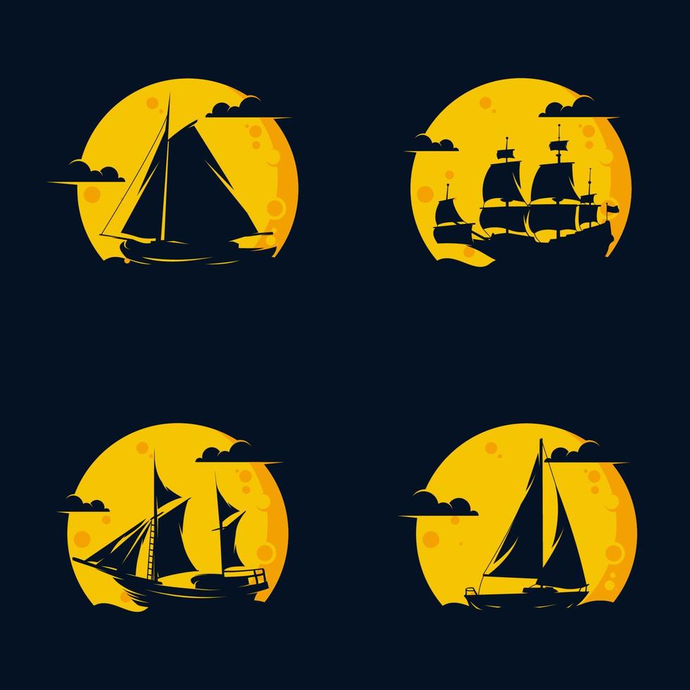 conjunto de diseño de logotipo de velero vector