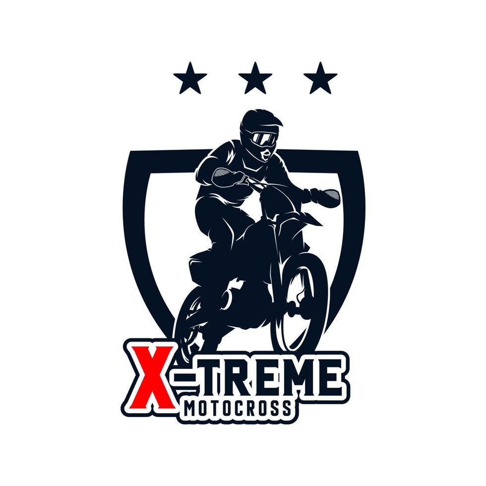 insignia del logotipo de estilo libre de motocross vector