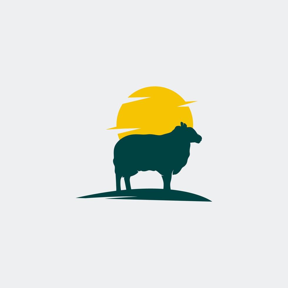 sheep farm logo vector illustration