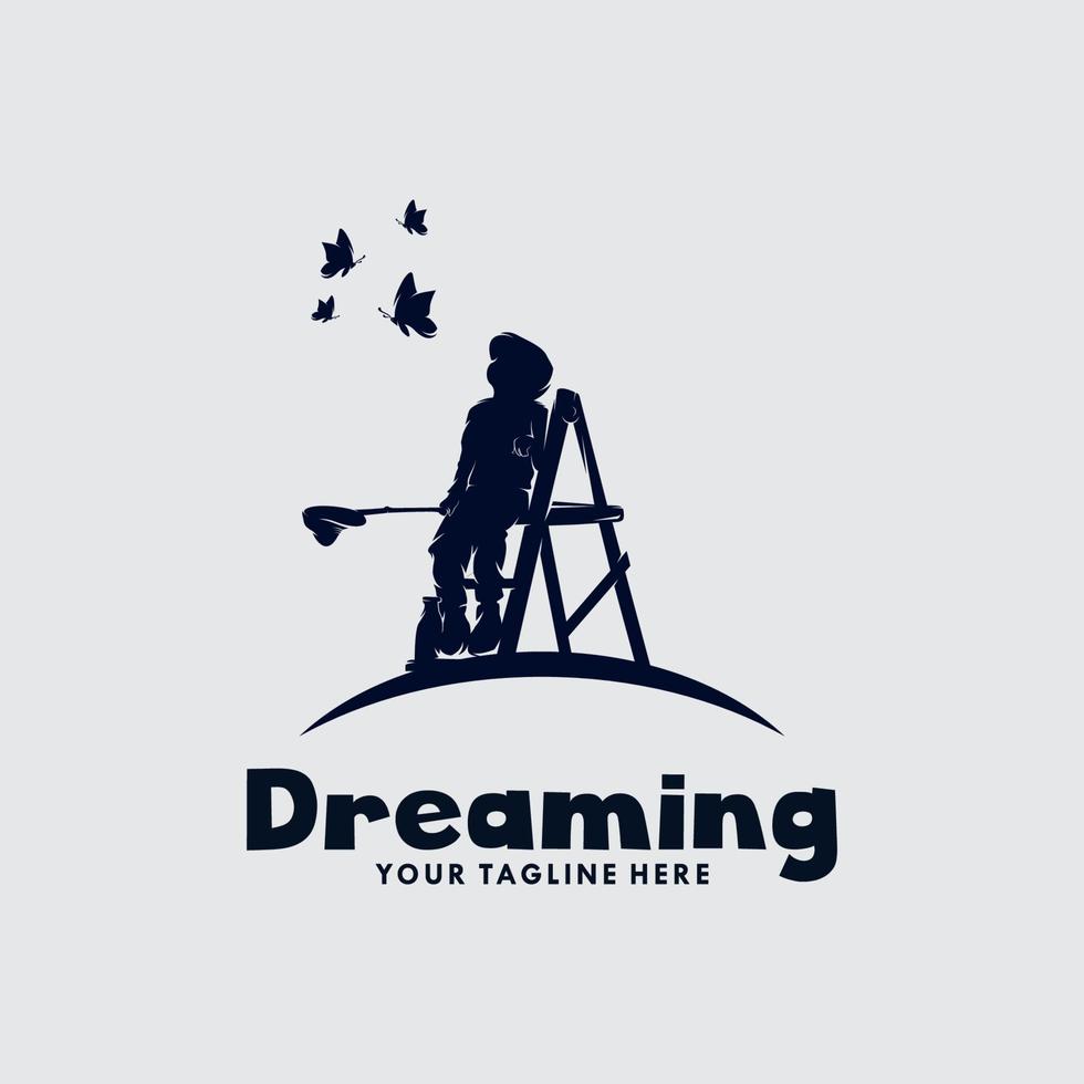 Kids dream logo design template vector