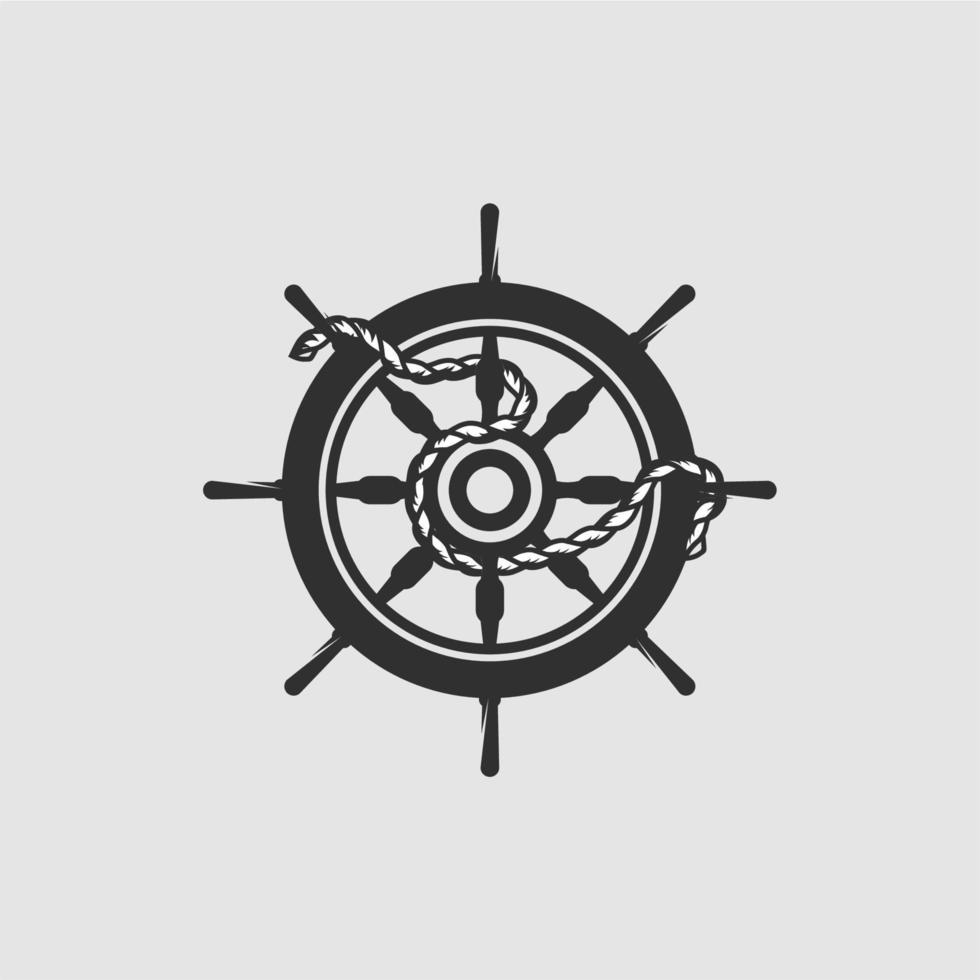 plantilla de logotipo de vector de icono de rueda de barco