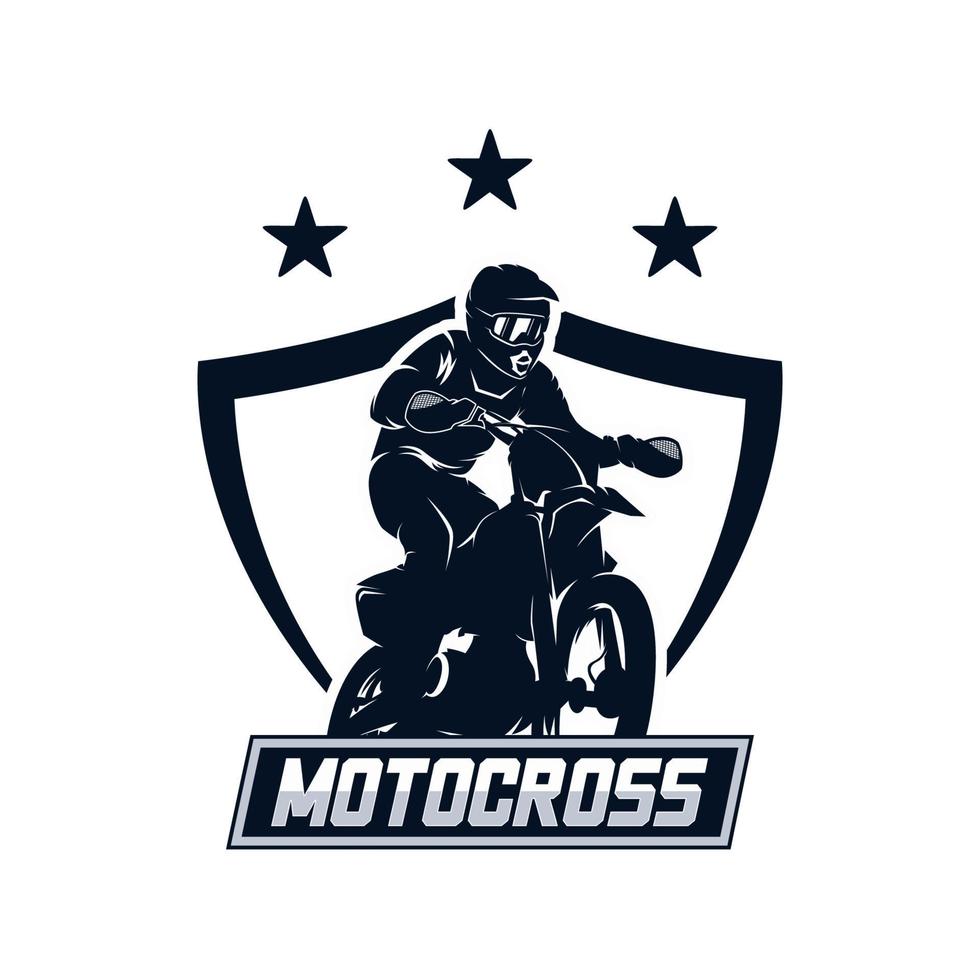 motocross sport logo design template vector